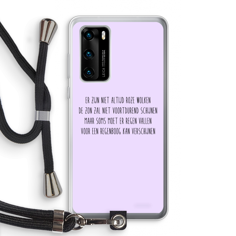 Regenboog: Huawei P40 Transparant Hoesje met koord