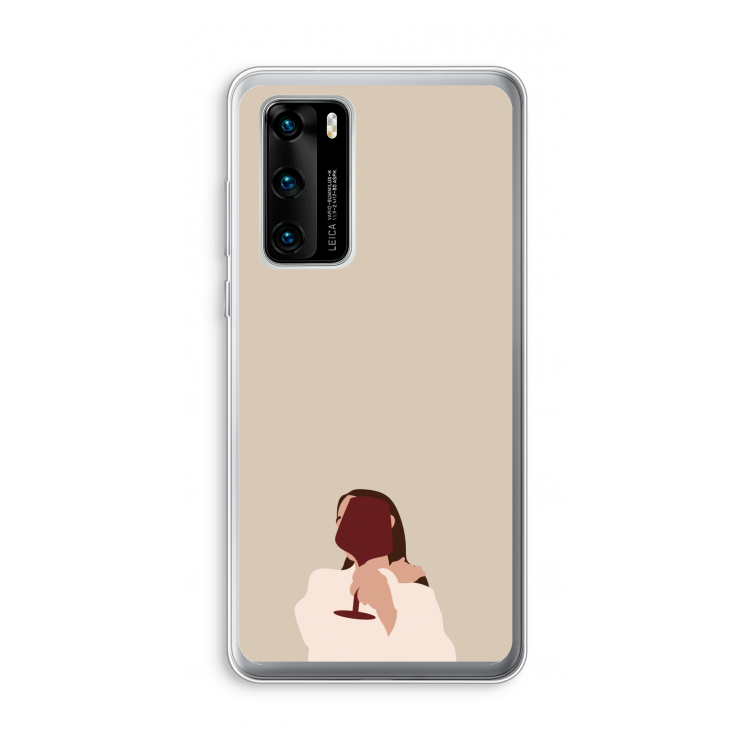 I drink wine: Huawei P40 Transparant Hoesje