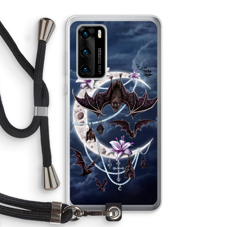 Vleermuizen Maan: Huawei P40 Transparant Hoesje met koord