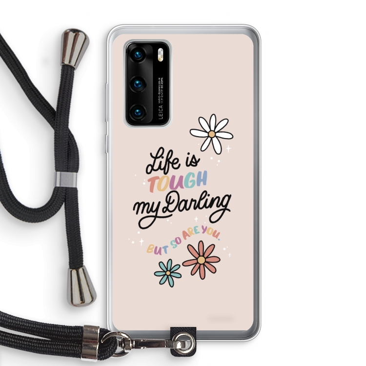 Tough Life: Huawei P40 Transparant Hoesje met koord