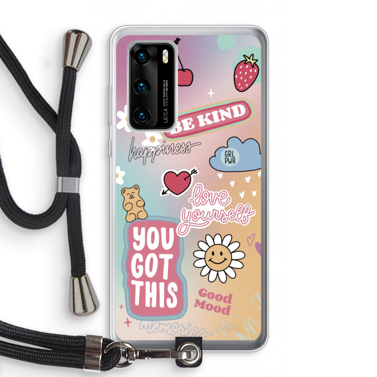 Positivity: Huawei P40 Transparant Hoesje met koord