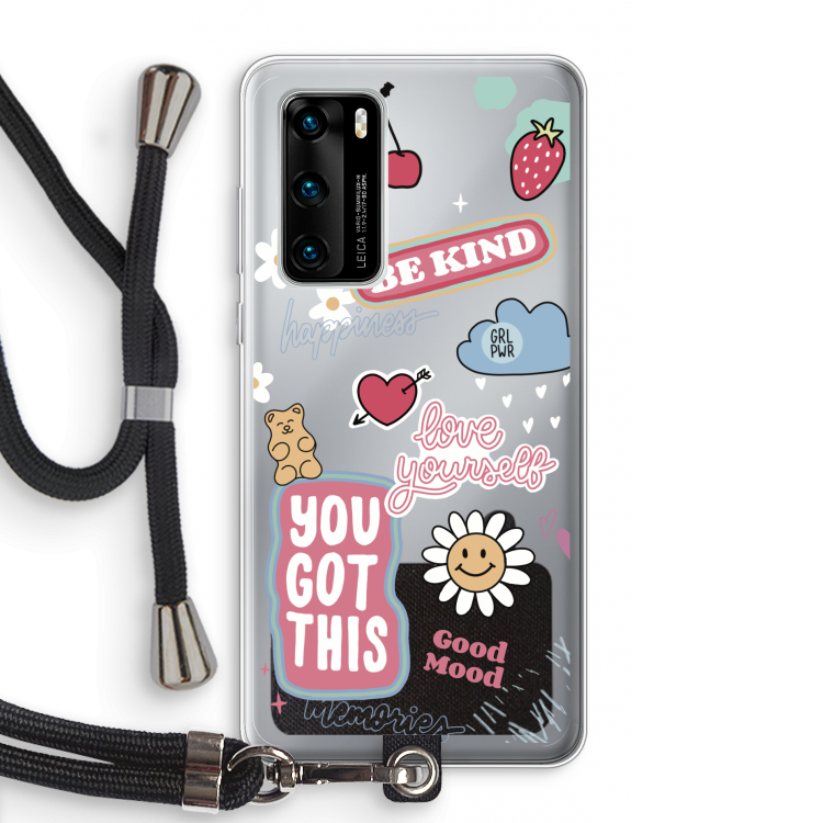 Positivity: Huawei P40 Transparant Hoesje met koord