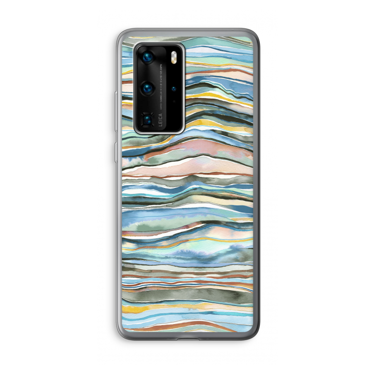Watercolor Agate: Huawei P40 Pro Transparant Hoesje