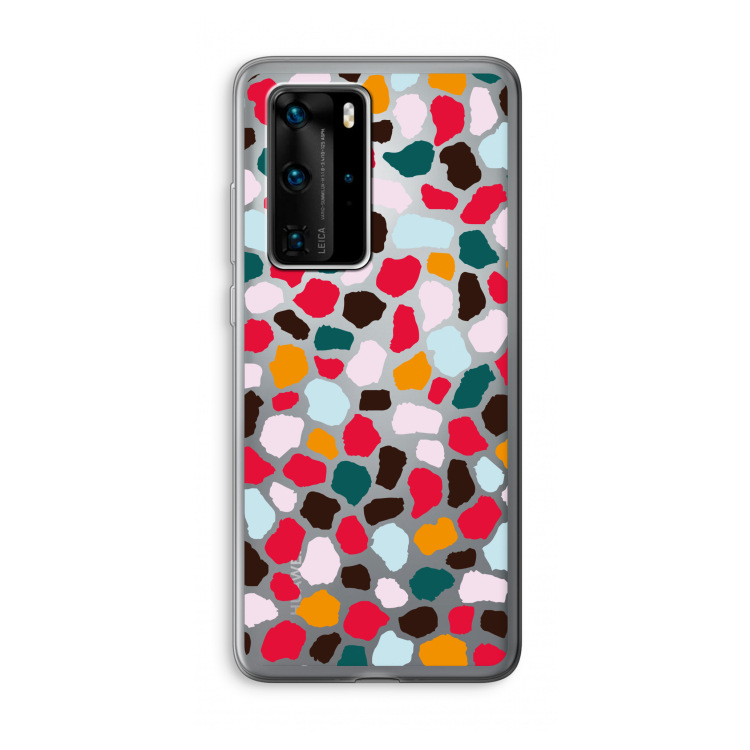 Colored Giraffe: Huawei P40 Pro Transparant Hoesje