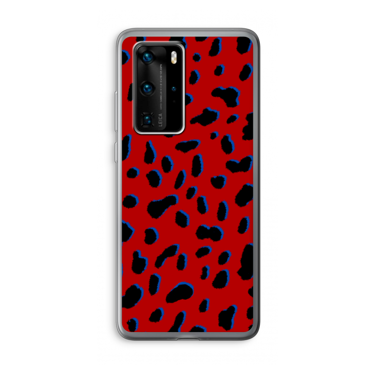 Red Leopard: Huawei P40 Pro Transparant Hoesje