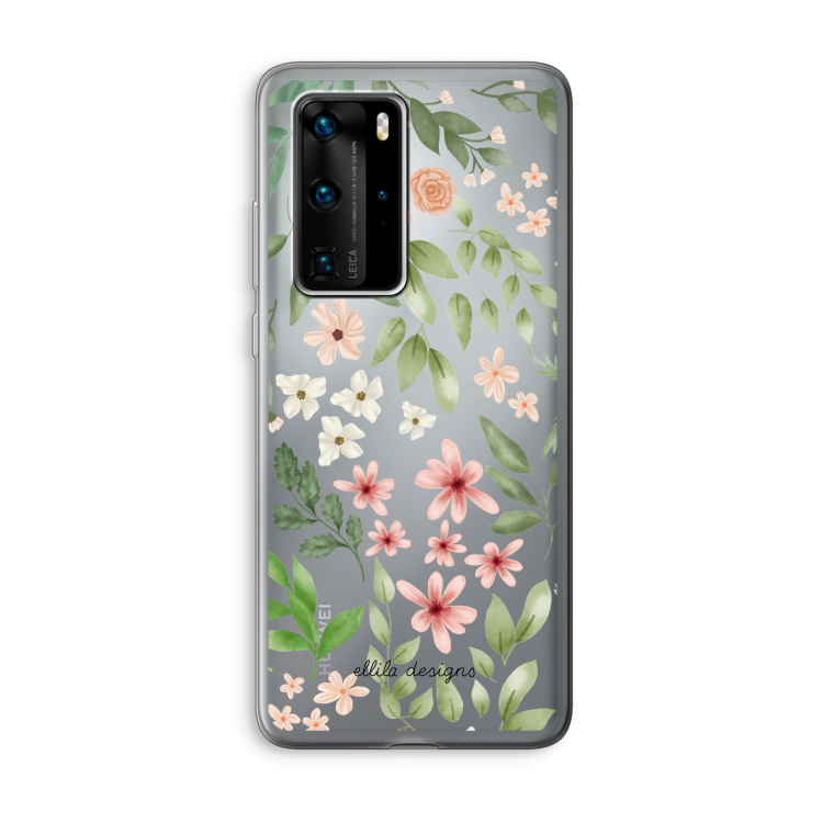 Botanical sweet flower heaven: Huawei P40 Pro Transparant Hoesje