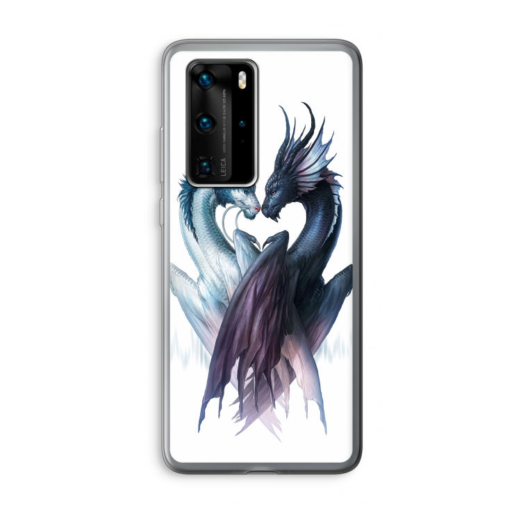 Yin Yang Dragons: Huawei P40 Pro Transparant Hoesje