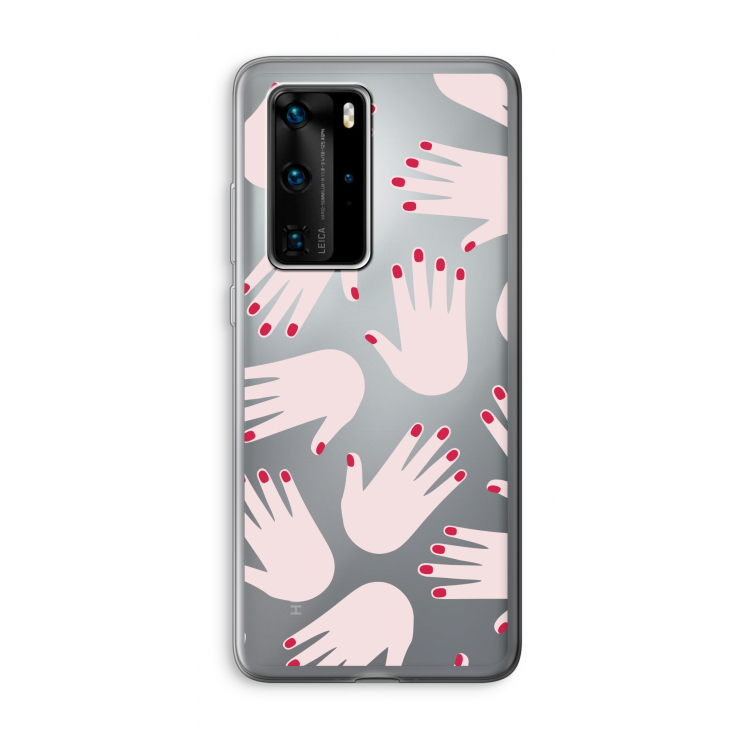 Hands pink: Huawei P40 Pro Transparant Hoesje