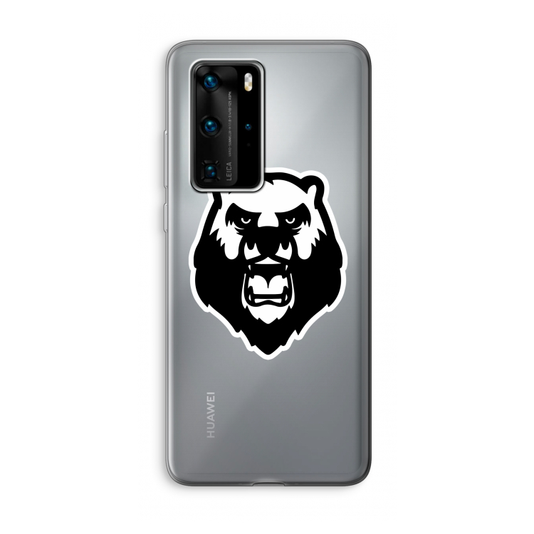 Angry Bear (white): Huawei P40 Pro Transparant Hoesje