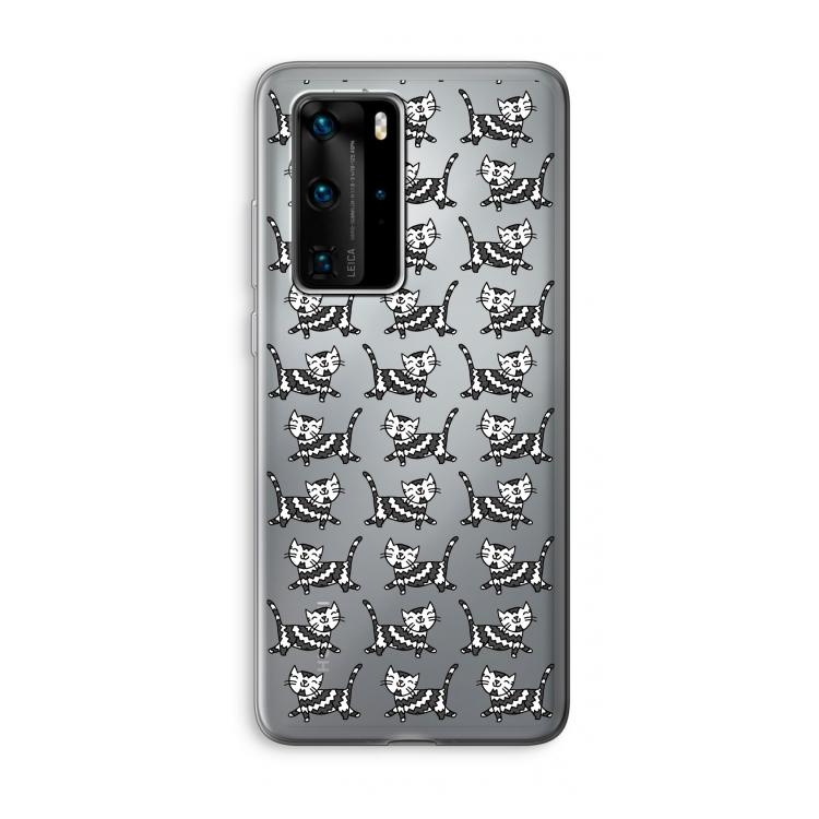 Zwarte poes: Huawei P40 Pro Transparant Hoesje