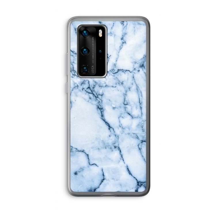 Blauw marmer: Huawei P40 Pro Transparant Hoesje