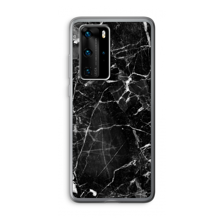 Zwart Marmer 2: Huawei P40 Pro Transparant Hoesje