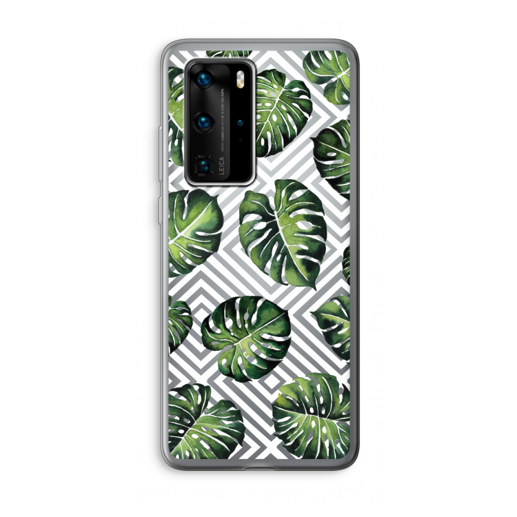 Geometrische jungle: Huawei P40 Pro Transparant Hoesje