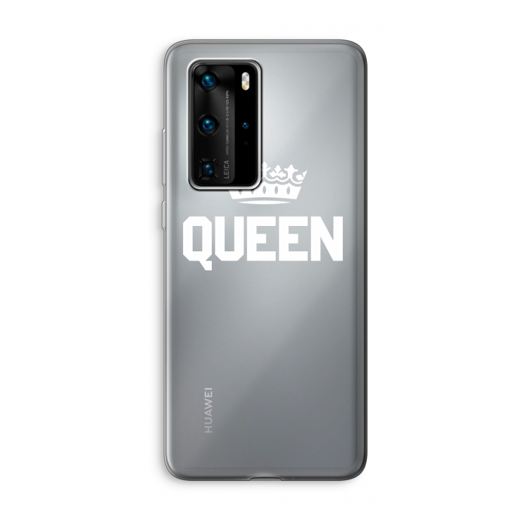 Queen zwart: Huawei P40 Pro Transparant Hoesje