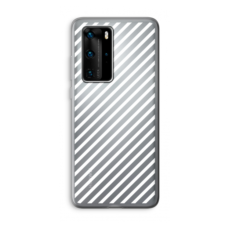 Strepen zwart-wit: Huawei P40 Pro Transparant Hoesje