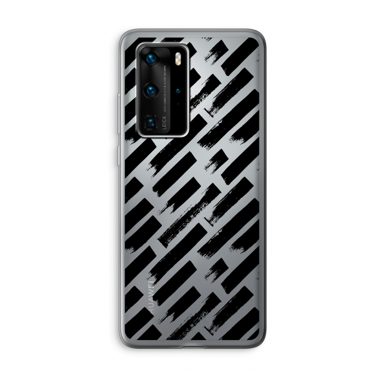 Zwarte vegen: Huawei P40 Pro Transparant Hoesje