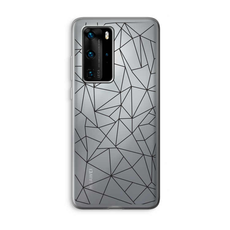 Geometrische lijnen zwart: Huawei P40 Pro Transparant Hoesje