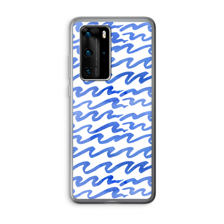 Blauwe golven: Huawei P40 Pro Transparant Hoesje