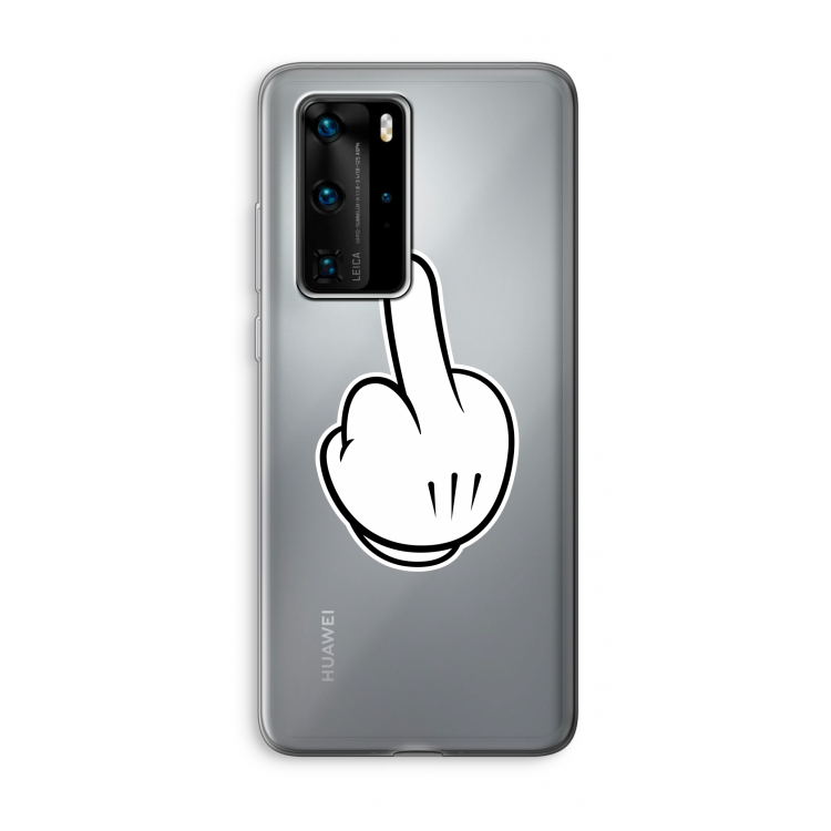 Middle finger black: Huawei P40 Pro Transparant Hoesje