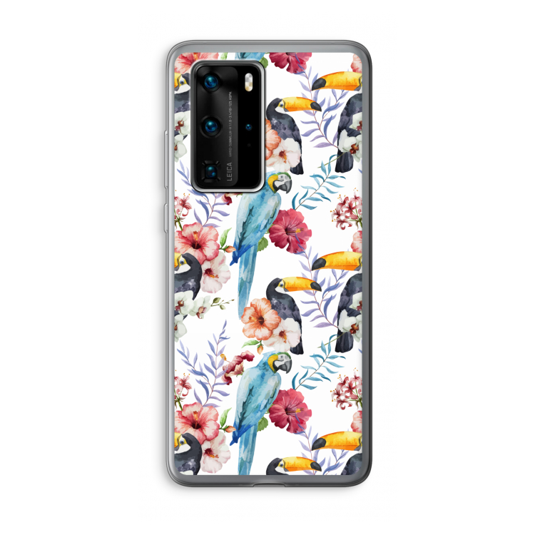 Bloemen tukan: Huawei P40 Pro Transparant Hoesje