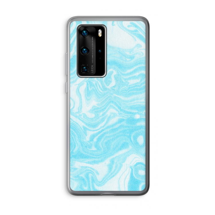 Waterverf blauw: Huawei P40 Pro Transparant Hoesje