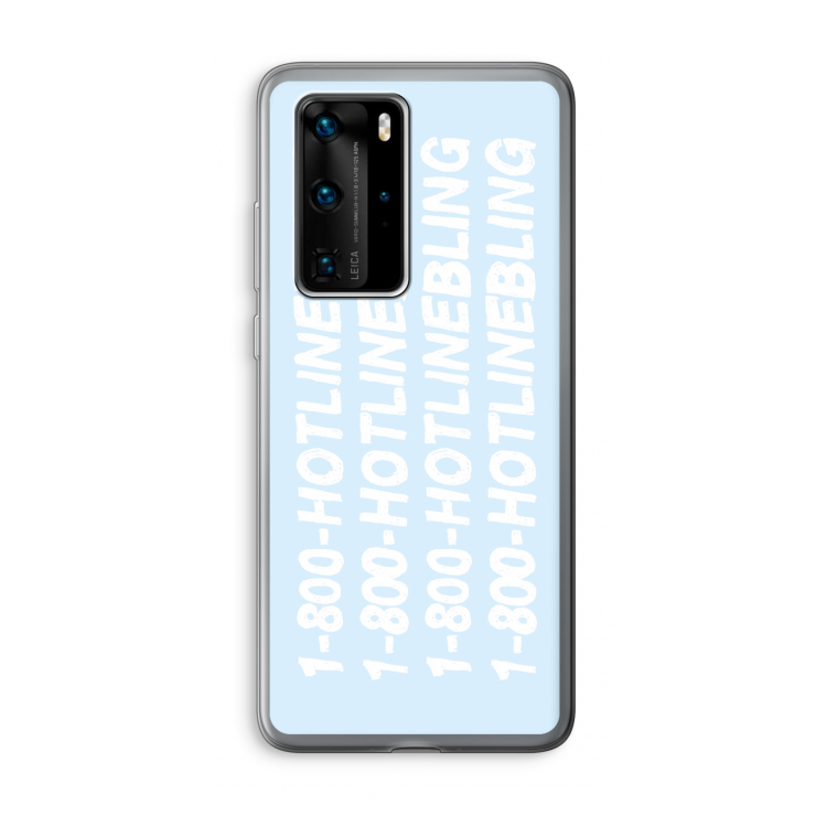 Hotline bling blue: Huawei P40 Pro Transparant Hoesje