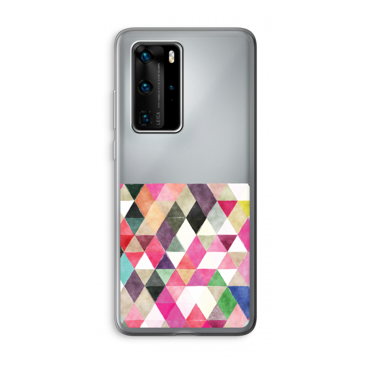Gekleurde driehoekjes: Huawei P40 Pro Transparant Hoesje