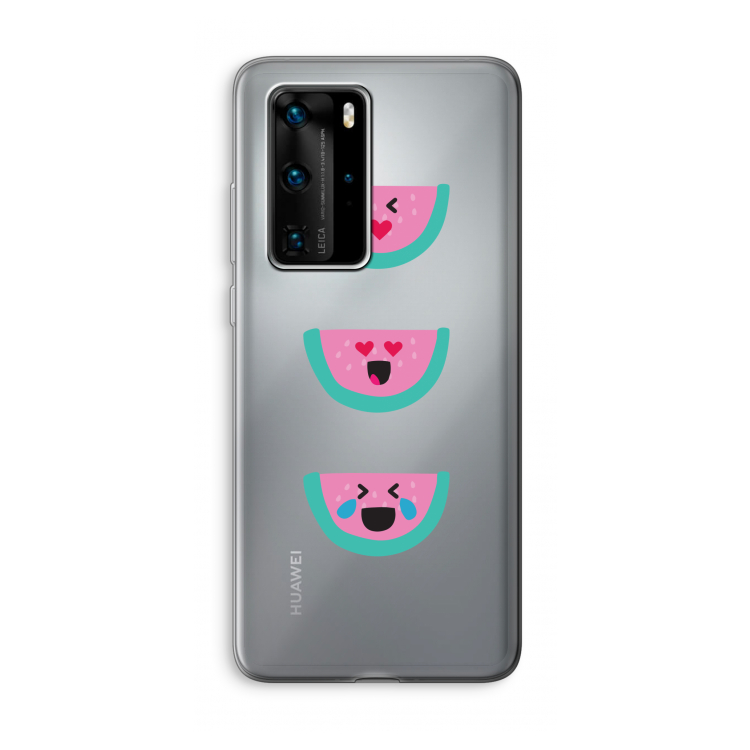 Smiley watermeloen: Huawei P40 Pro Transparant Hoesje