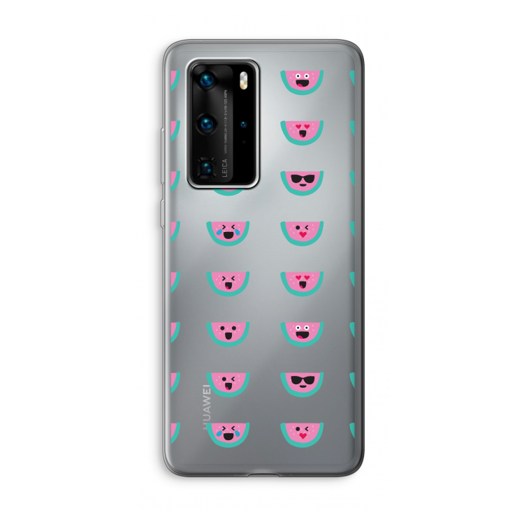 Smiley watermeloenprint: Huawei P40 Pro Transparant Hoesje