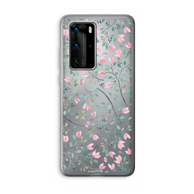 Sierlijke bloemen: Huawei P40 Pro Transparant Hoesje
