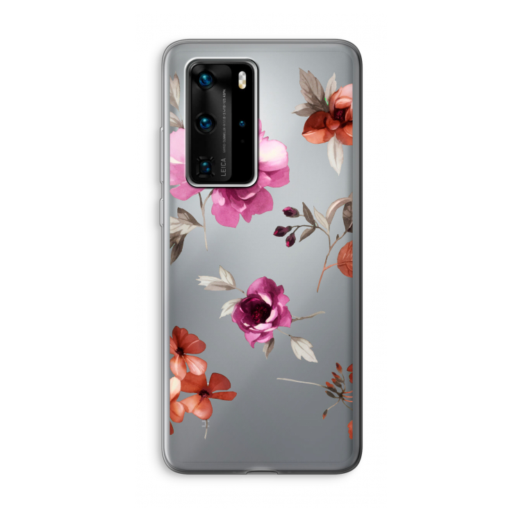 Geschilderde bloemen: Huawei P40 Pro Transparant Hoesje