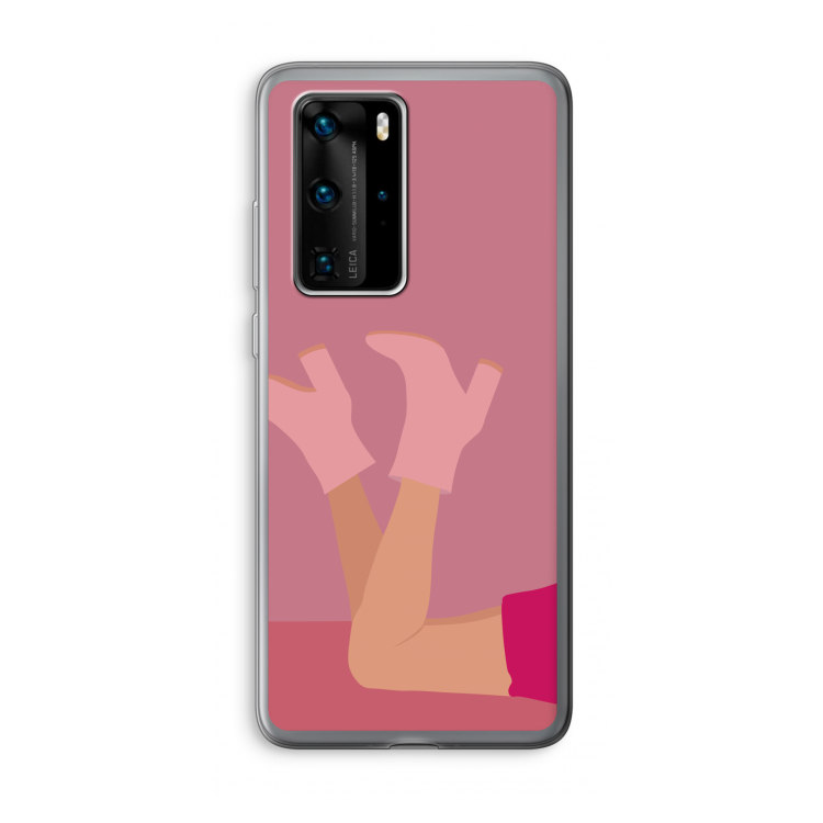 Pink boots: Huawei P40 Pro Transparant Hoesje