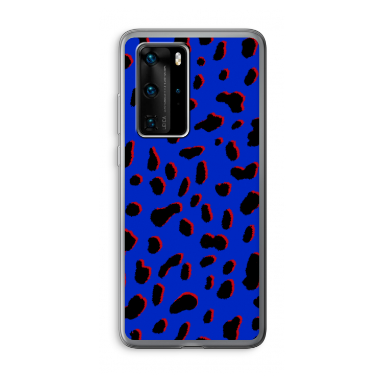 Blue Leopard: Huawei P40 Pro Transparant Hoesje