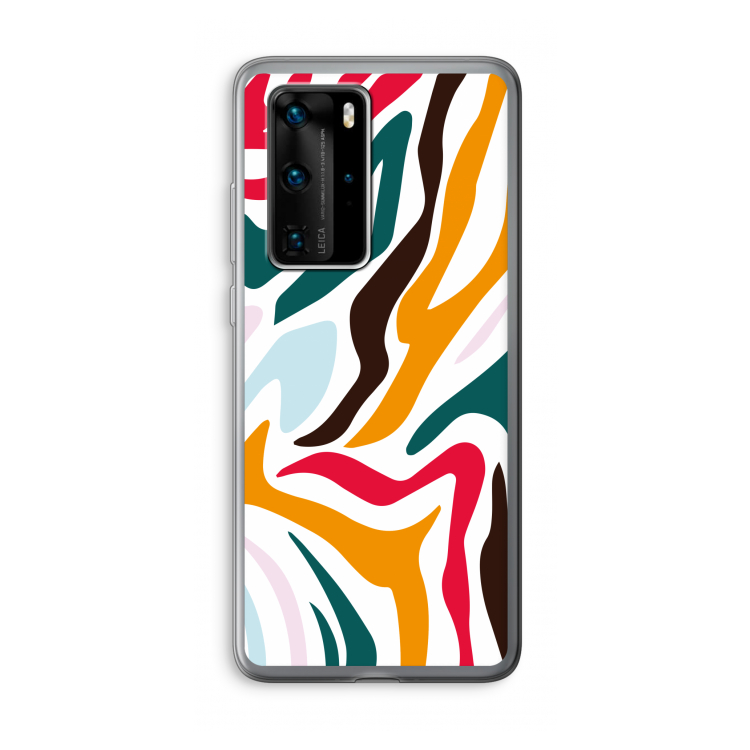 Colored Zebra: Huawei P40 Pro Transparant Hoesje