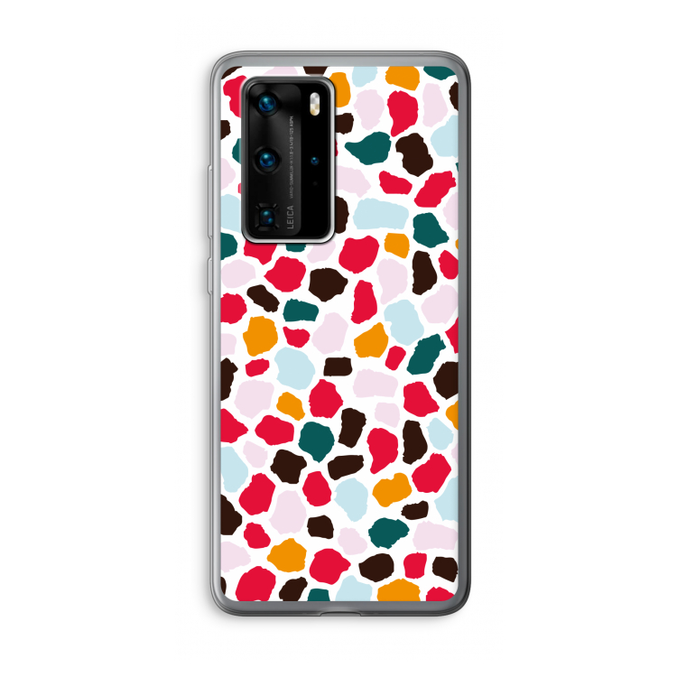 Colored Giraffe: Huawei P40 Pro Transparant Hoesje