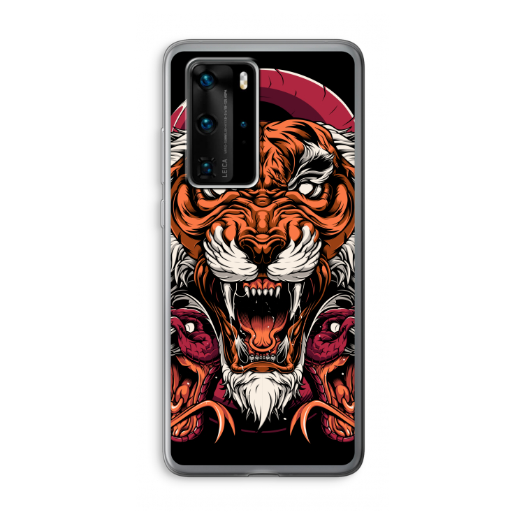 Tiger and Rattlesnakes: Huawei P40 Pro Transparant Hoesje