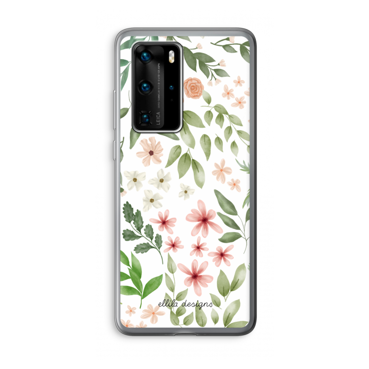 Botanical sweet flower heaven: Huawei P40 Pro Transparant Hoesje