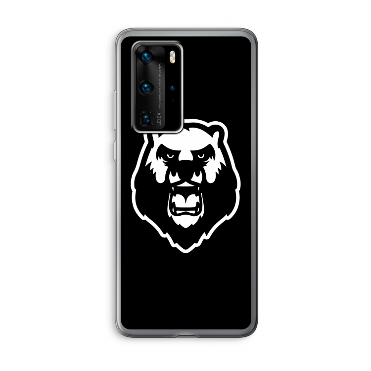 Angry Bear (black): Huawei P40 Pro Transparant Hoesje