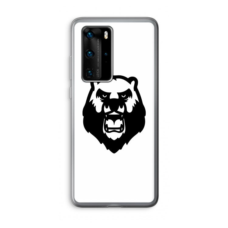 Angry Bear (white): Huawei P40 Pro Transparant Hoesje