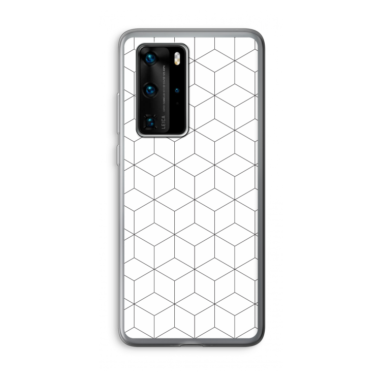 Zwart-witte kubussen: Huawei P40 Pro Transparant Hoesje