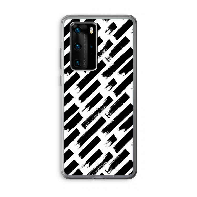 Zwarte vegen: Huawei P40 Pro Transparant Hoesje