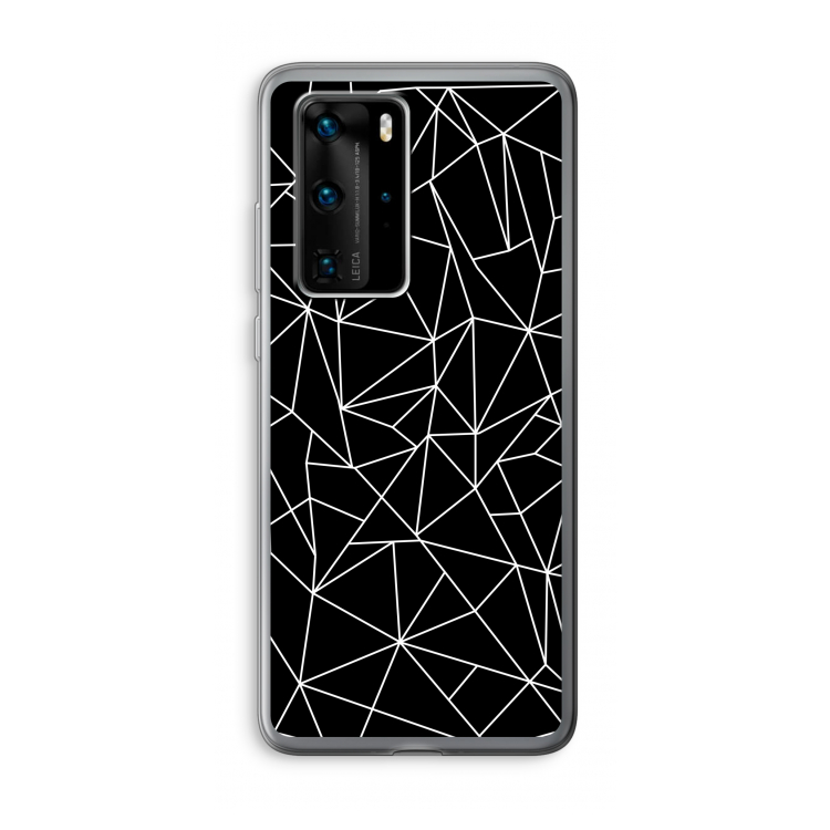 Geometrische lijnen wit: Huawei P40 Pro Transparant Hoesje