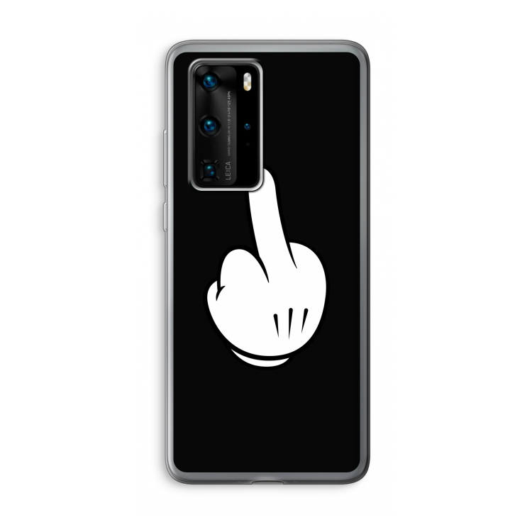 Middle finger black: Huawei P40 Pro Transparant Hoesje