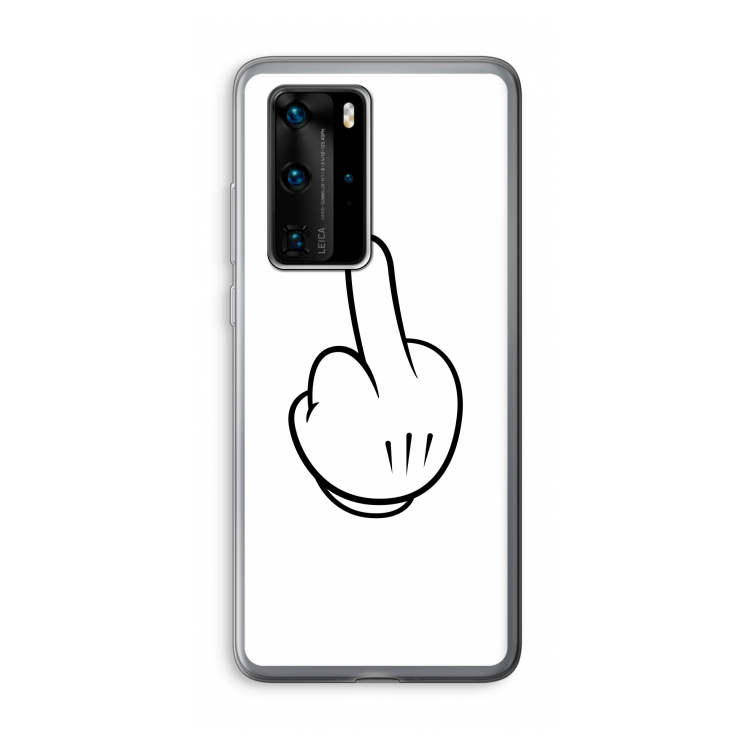 Middle finger white: Huawei P40 Pro Transparant Hoesje