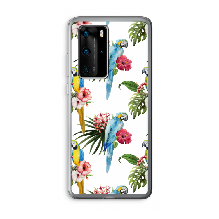 Kleurrijke papegaaien: Huawei P40 Pro Transparant Hoesje