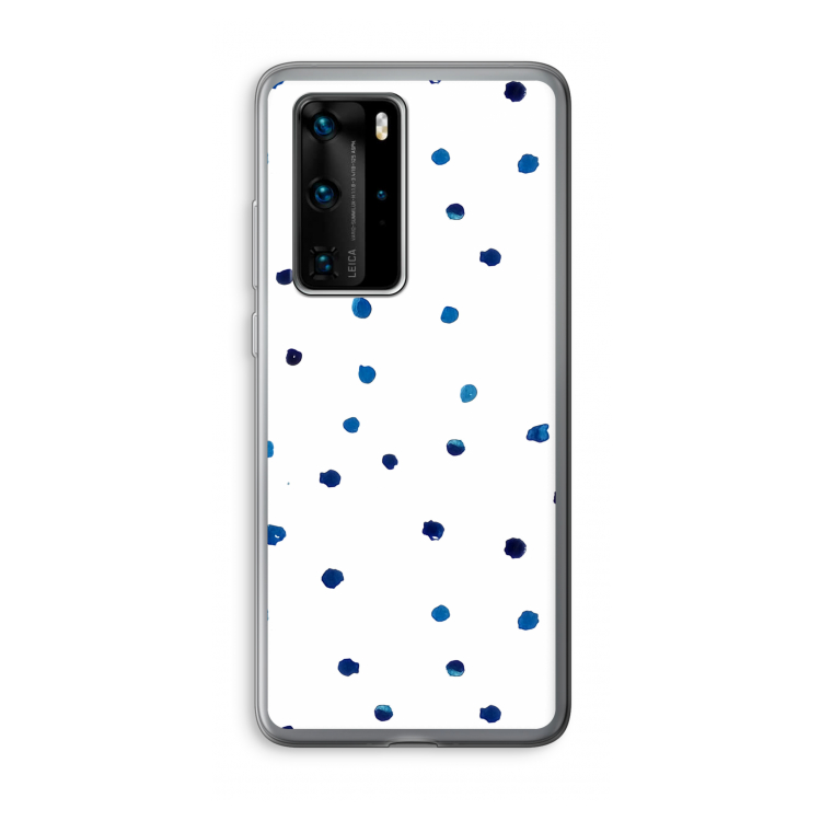 Blauwe stippen: Huawei P40 Pro Transparant Hoesje
