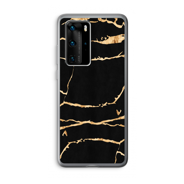 Gouden marmer: Huawei P40 Pro Transparant Hoesje