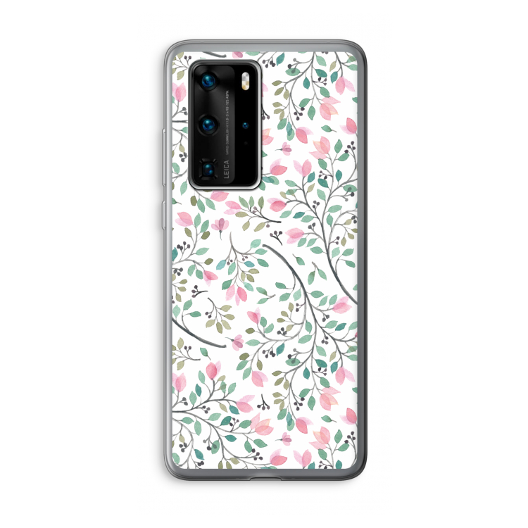Sierlijke bloemen: Huawei P40 Pro Transparant Hoesje
