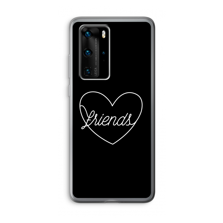 Friends heart black: Huawei P40 Pro Transparant Hoesje