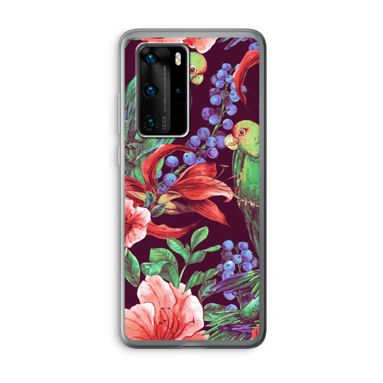 Papegaaien: Huawei P40 Pro Transparant Hoesje